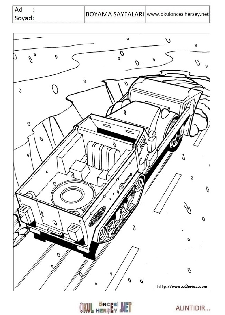 Çocuklar İçin Hot Wheels Boyama Sayfaları 