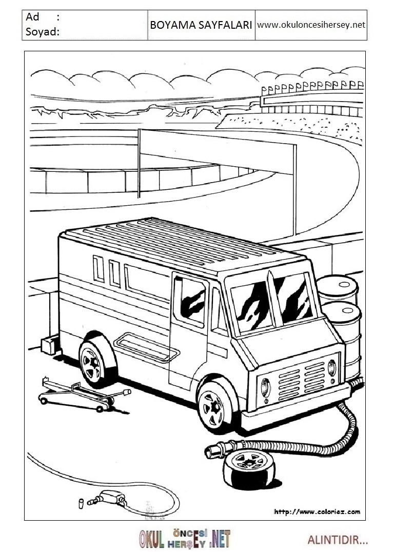 Çocuklar İçin Hot Wheels Boyama Sayfaları 