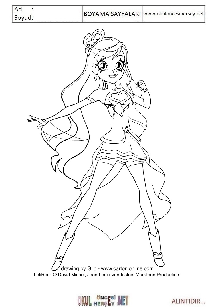Çocuklar İçin Lolirock Boyama Sayfaları 