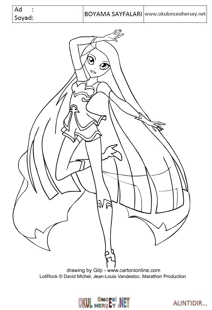 Çocuklar İçin Lolirock Boyama Sayfaları 