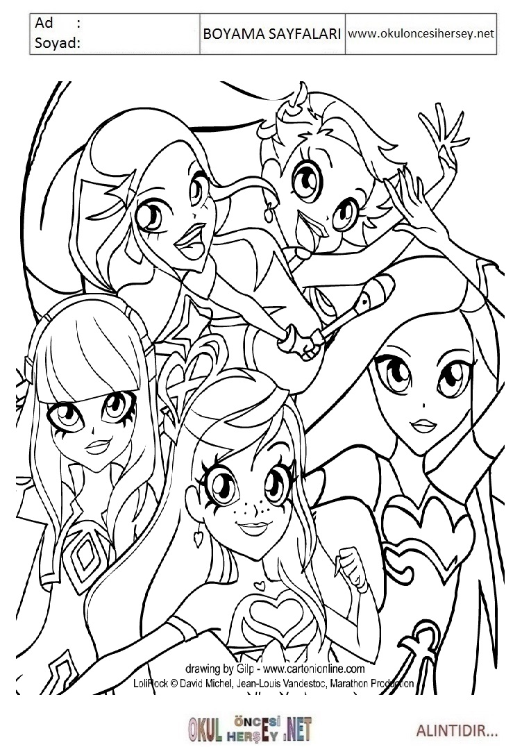 Çocuklar İçin Lolirock Boyama Sayfaları 