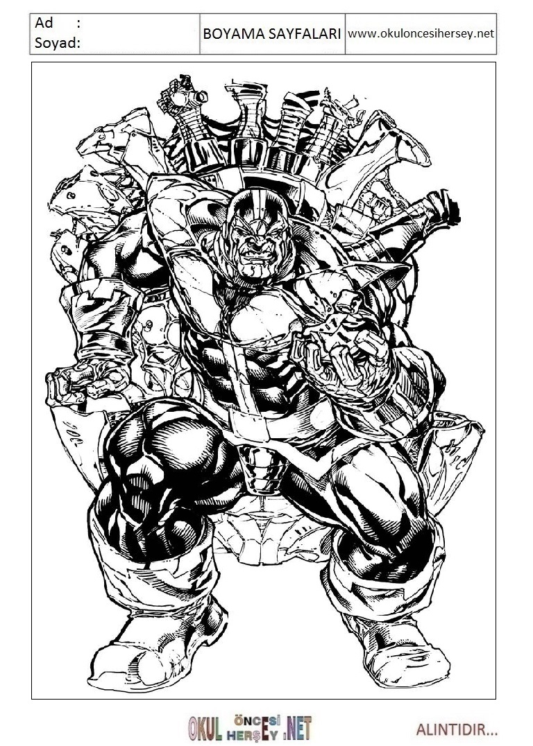 Çocuklar İçin Marvel Boyama Sayfaları 