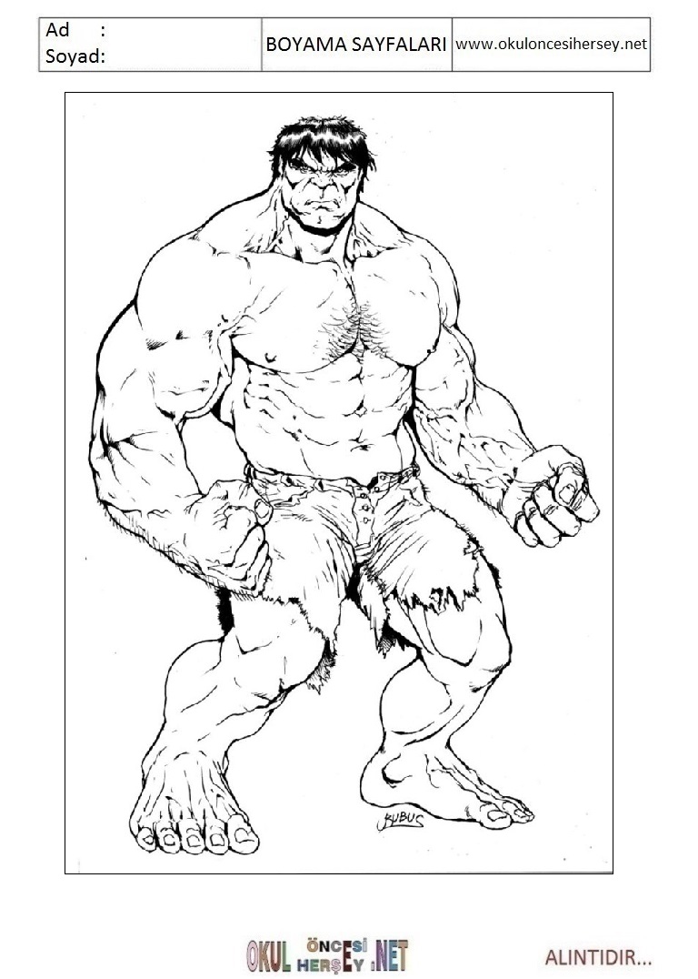 Çocuklar İçin Marvel Boyama Sayfaları 
