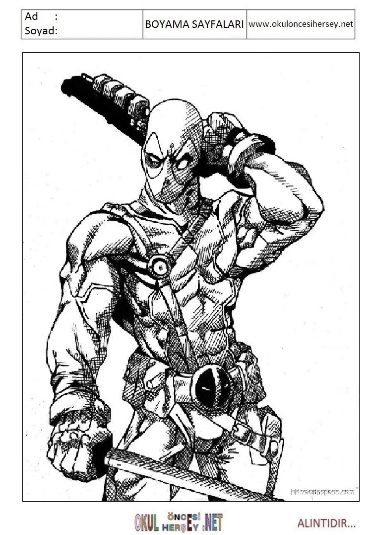 Çocuklar İçin Marvel Boyama Sayfaları 
