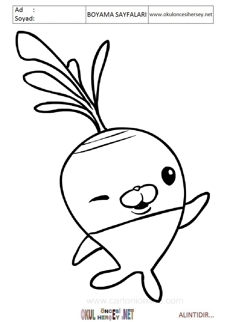 Çocuklar İçin Octonauts Boyama Sayfaları 