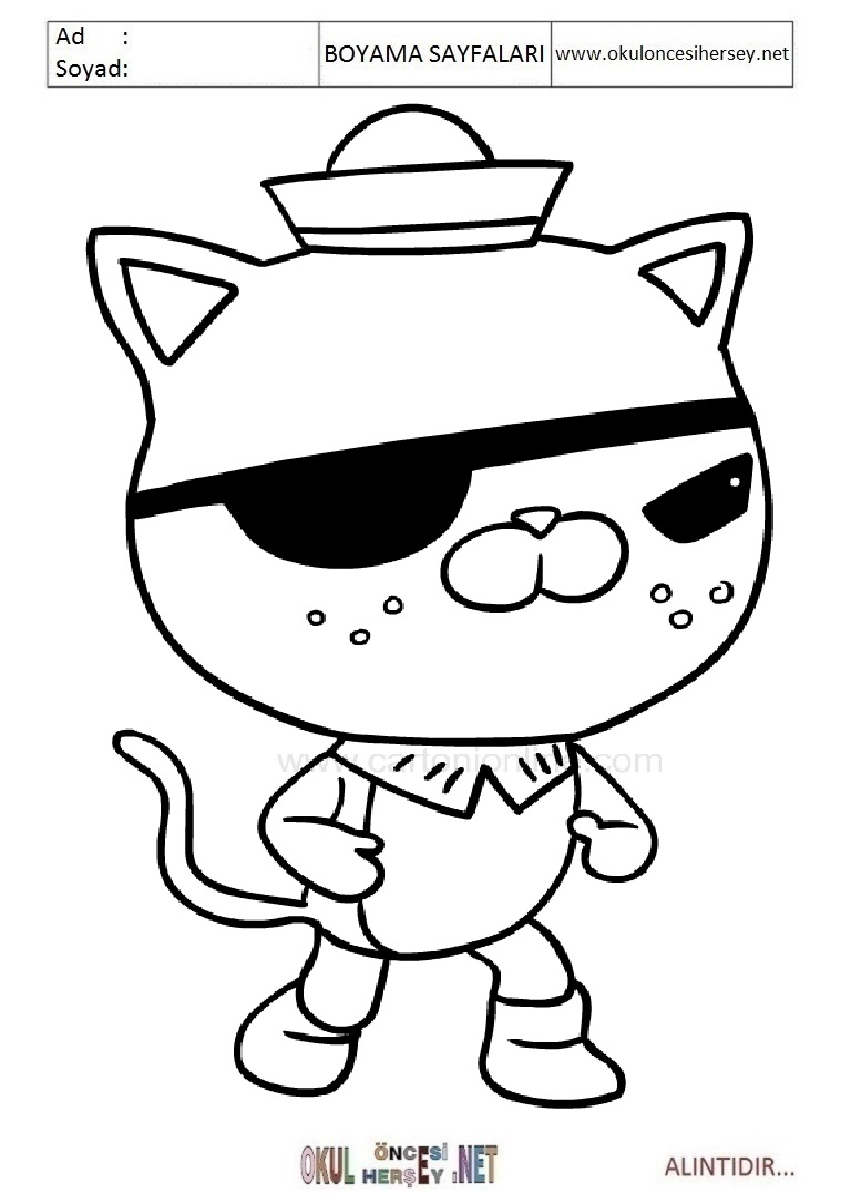 Çocuklar İçin Octonauts Boyama Sayfaları 
