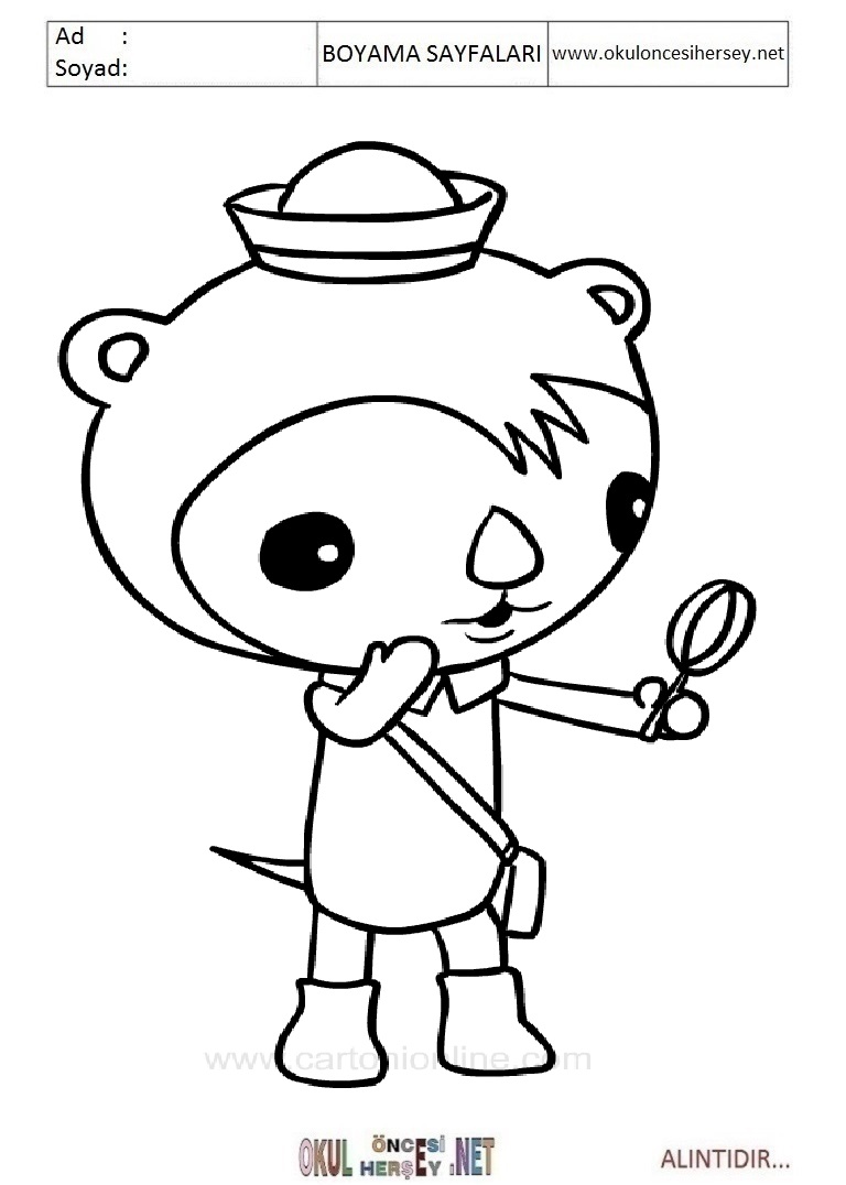 Çocuklar İçin Octonauts Boyama Sayfaları 