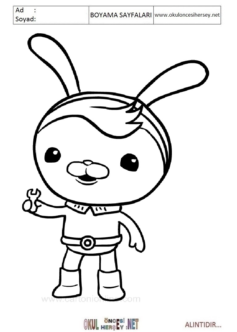 Çocuklar İçin Octonauts Boyama Sayfaları 