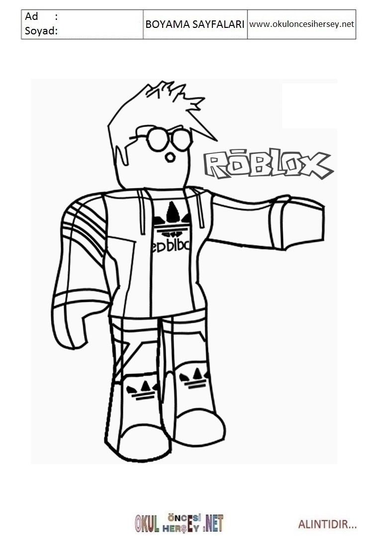Çocuklar İçin Roblox Boyama Sayfaları 
