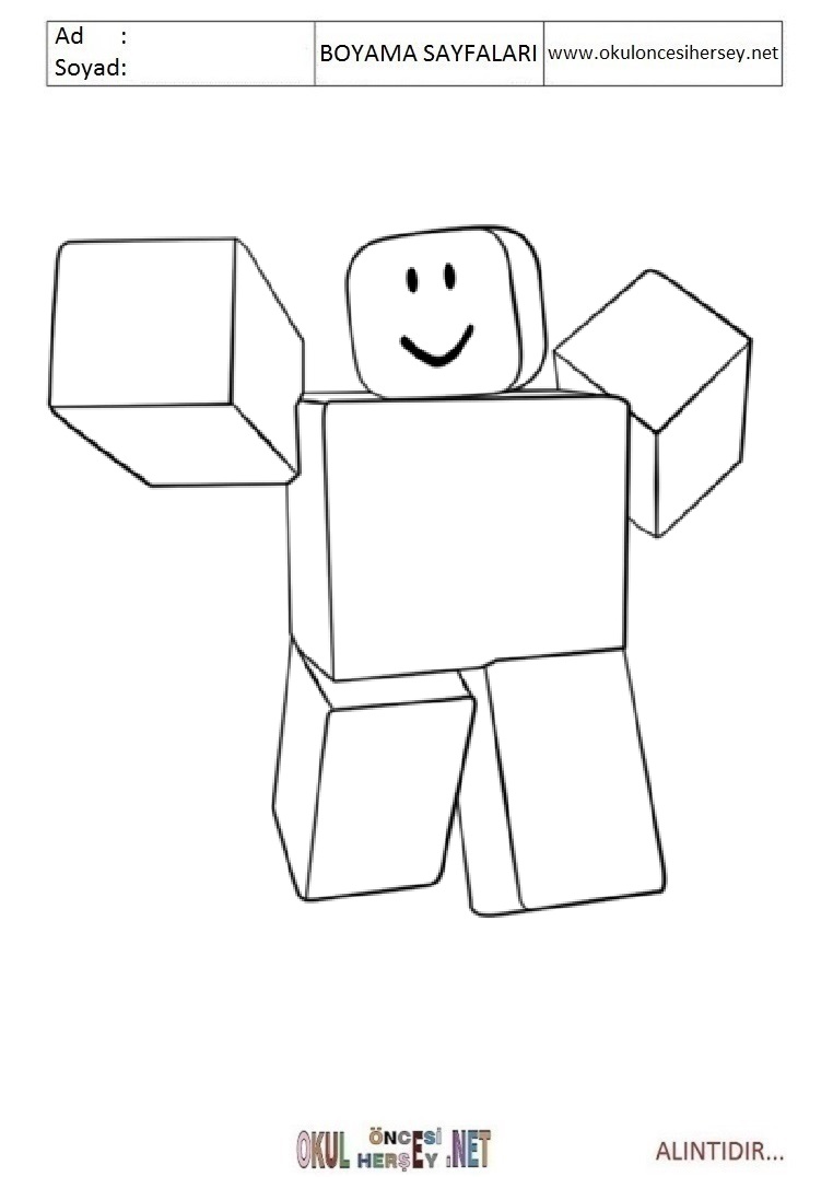 Çocuklar İçin Roblox Boyama Sayfaları 