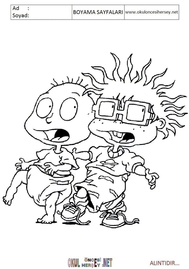 Çocuklar İçin Rugrats Boyama Sayfaları 