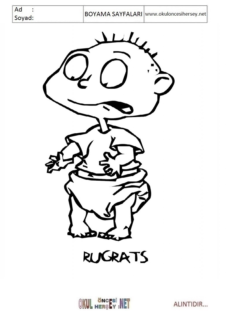 Çocuklar İçin Rugrats Boyama Sayfaları 