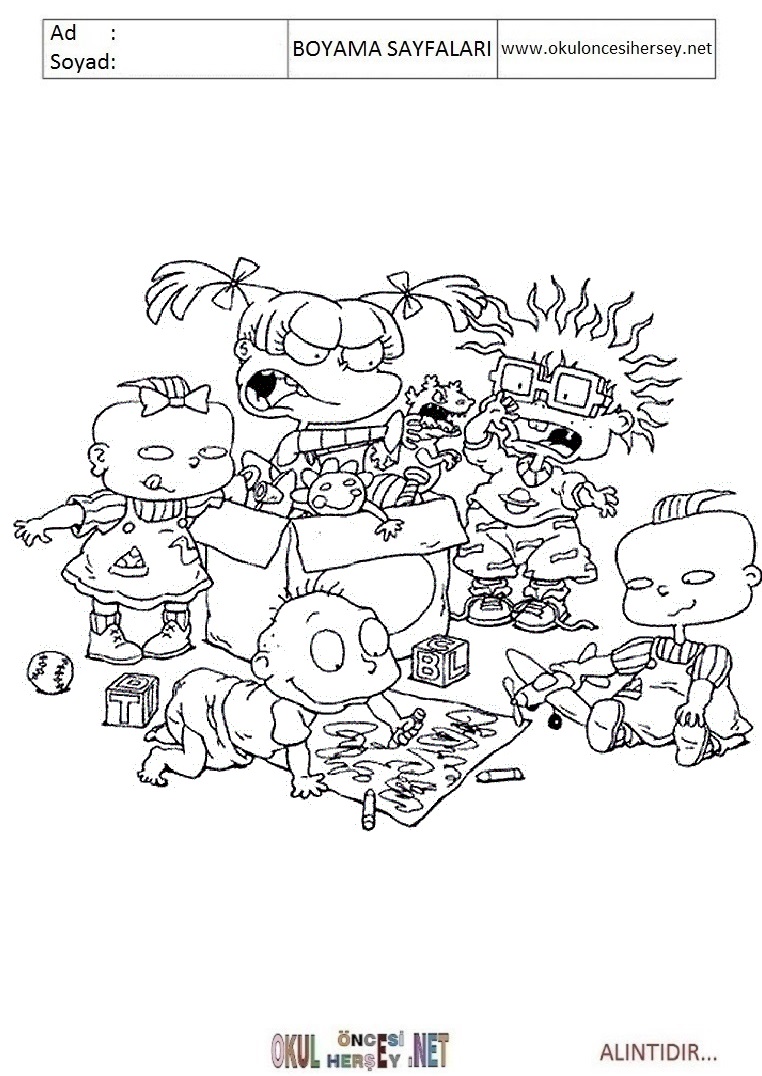 Çocuklar İçin Rugrats Boyama Sayfaları 