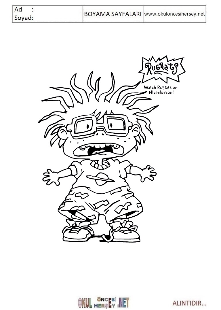 Çocuklar İçin Rugrats Boyama Sayfaları 