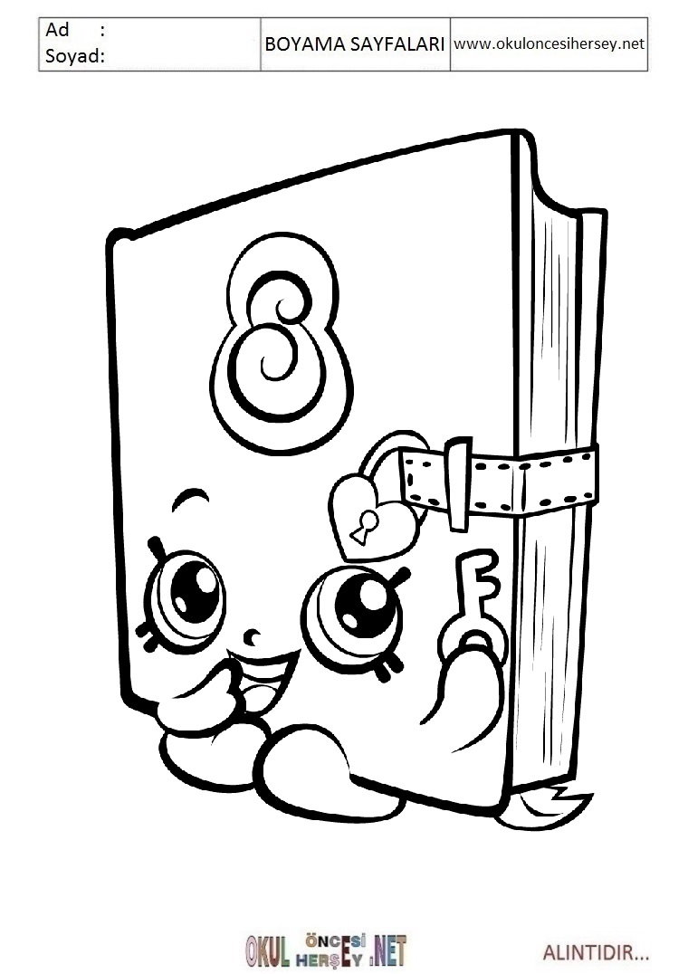 Çocuklar İçin Shopkins Boyama Sayfaları 