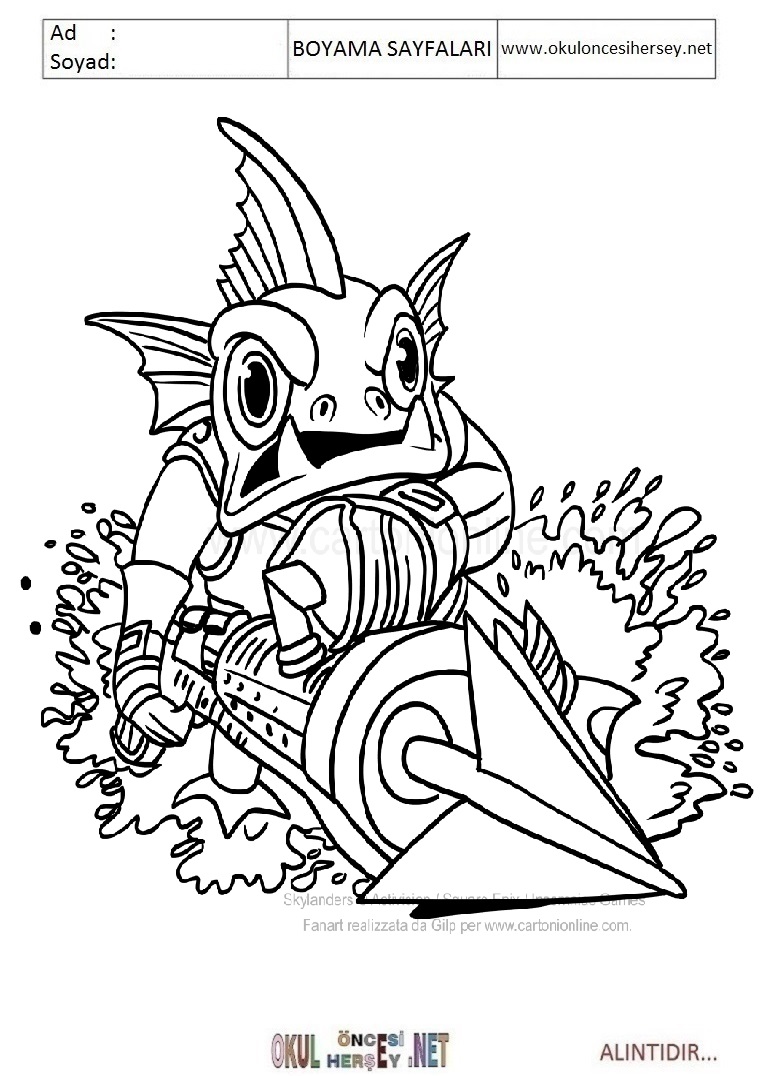 Çocuklar İçin Skylanders Boyama Sayfaları 