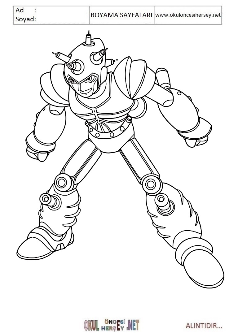 Çocuklar İçin Astroboy Boyama Sayfaları 