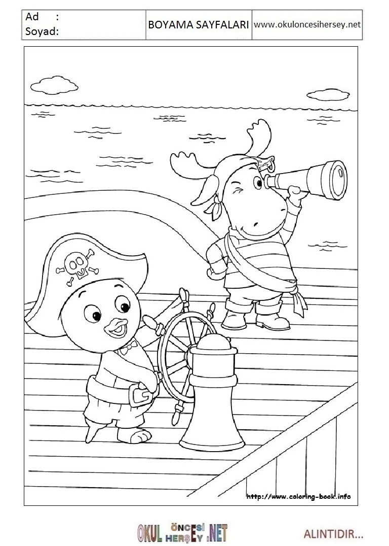Çocuklar İçin Back Yardigans Boyama Sayfaları 