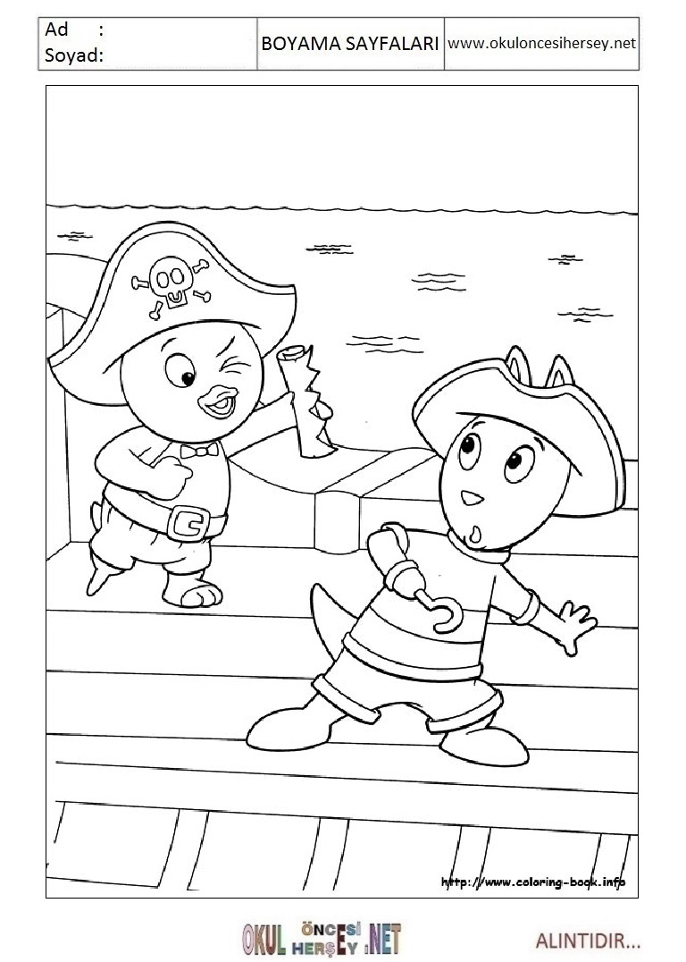 Çocuklar İçin Back Yardigans Boyama Sayfaları 