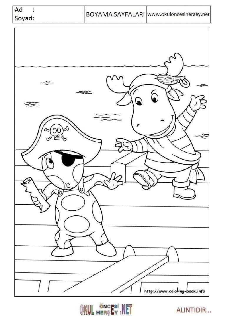 Çocuklar İçin Back Yardigans Boyama Sayfaları 