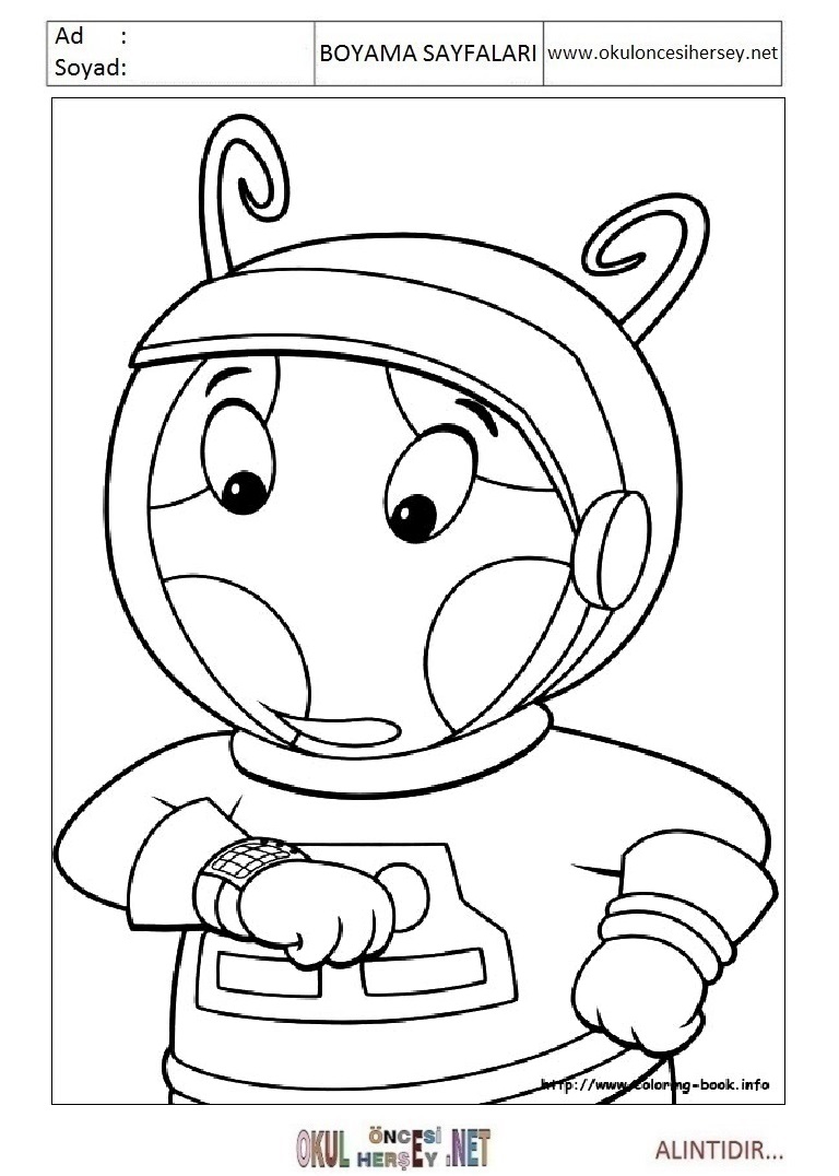 Çocuklar İçin Back Yardigans Boyama Sayfaları 