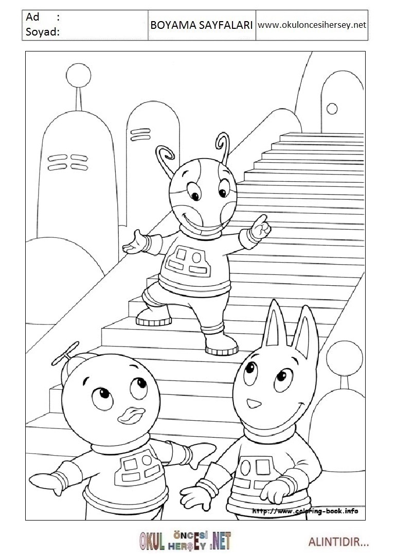 Çocuklar İçin Back Yardigans Boyama Sayfaları 
