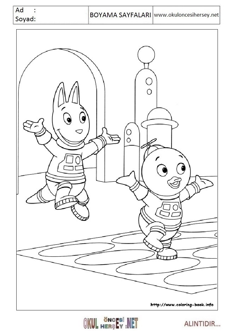 Çocuklar İçin Back Yardigans Boyama Sayfaları 