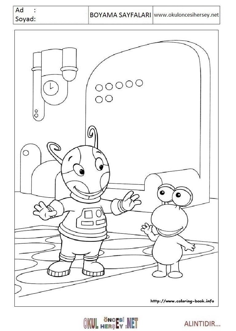 Çocuklar İçin Back Yardigans Boyama Sayfaları 