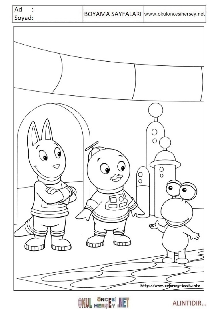 Çocuklar İçin Back Yardigans Boyama Sayfaları 