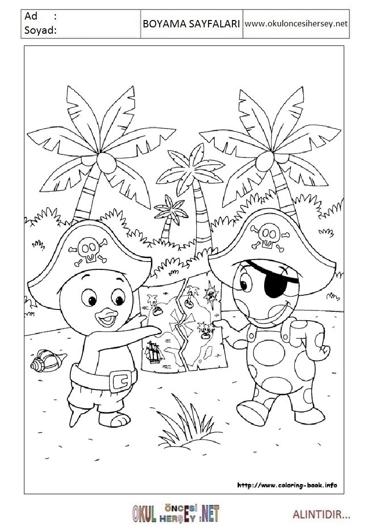 Çocuklar İçin Back Yardigans Boyama Sayfaları 