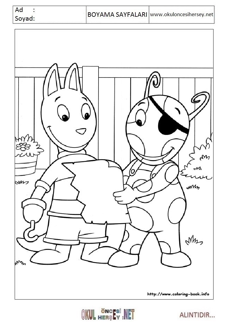 Çocuklar İçin Back Yardigans Boyama Sayfaları 
