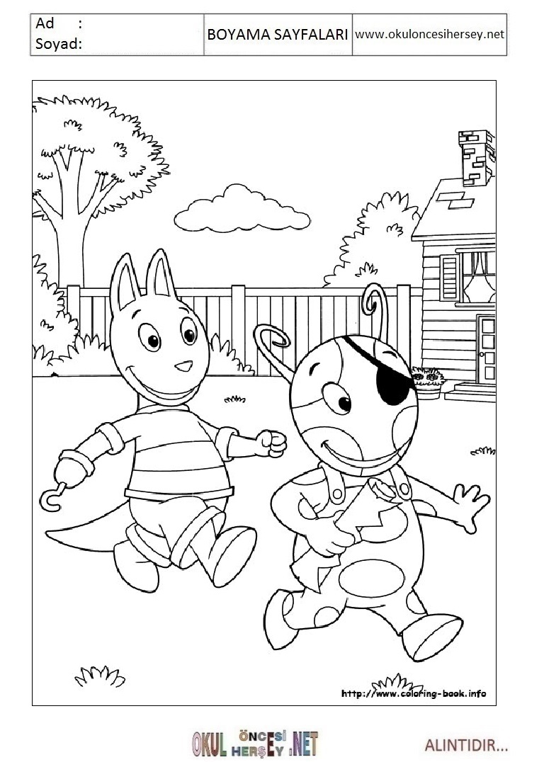 Çocuklar İçin Back Yardigans Boyama Sayfaları 