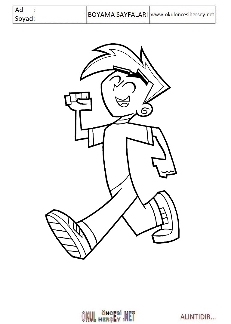 Çocuklar İçin Danny Phantom Boyama Sayfaları 