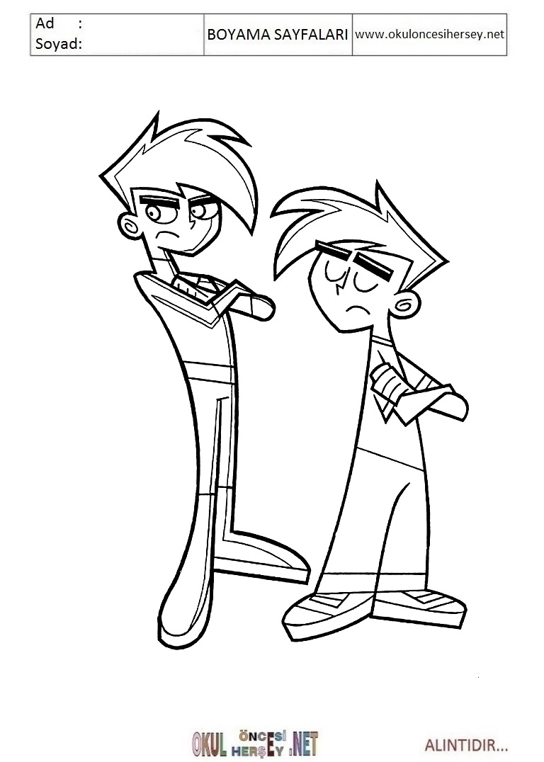 Çocuklar İçin Danny Phantom Boyama Sayfaları 