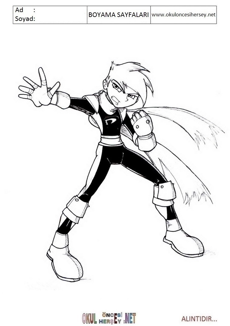Çocuklar İçin Danny Phantom Boyama Sayfaları 