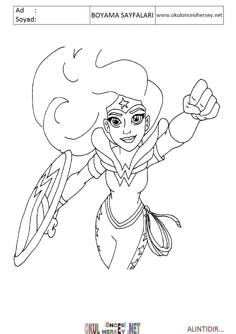 Çocuklar İçin DC Superhero Girls Boyama Sayfaları 