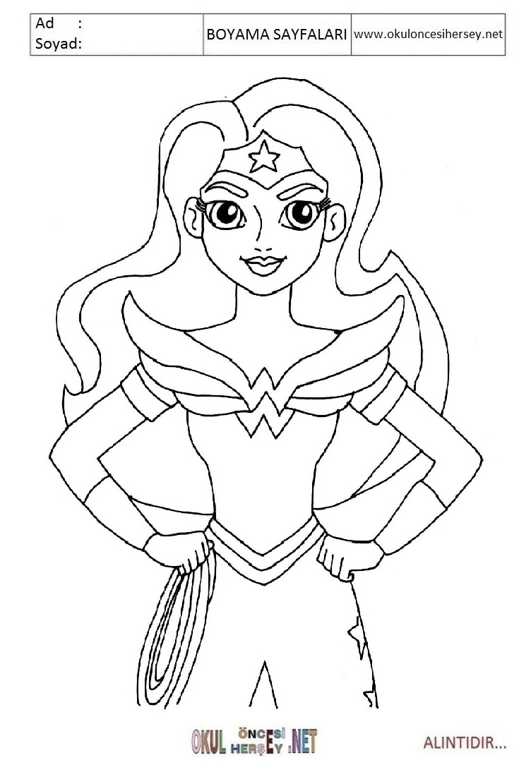 Çocuklar İçin DC Superhero Girls Boyama Sayfaları 