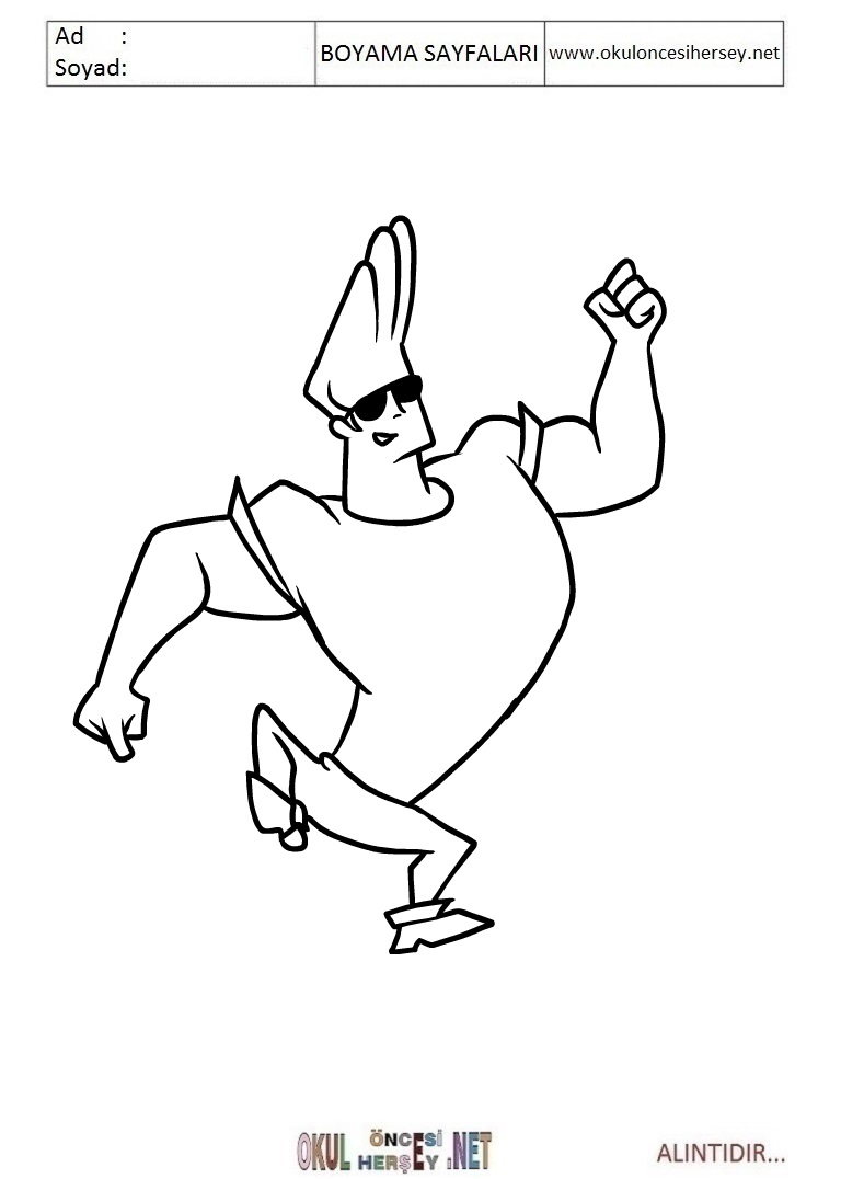 Çocuklar İçin Jhonny Bravo Boyama Sayfaları 