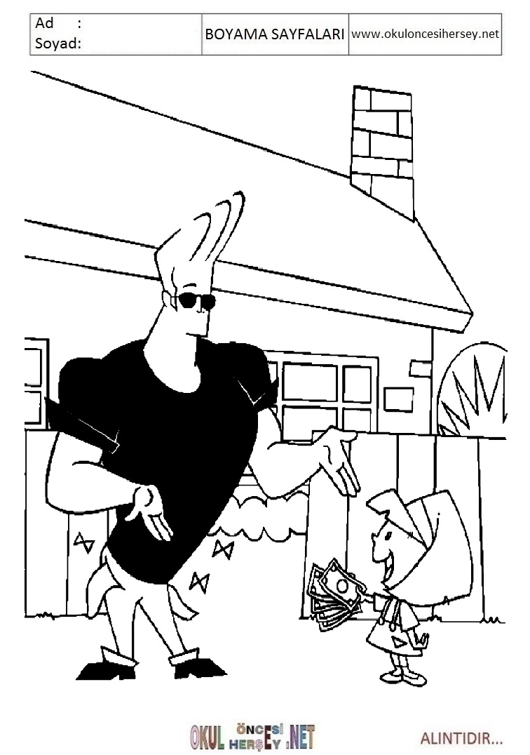 Çocuklar İçin Jhonny Bravo Boyama Sayfaları 