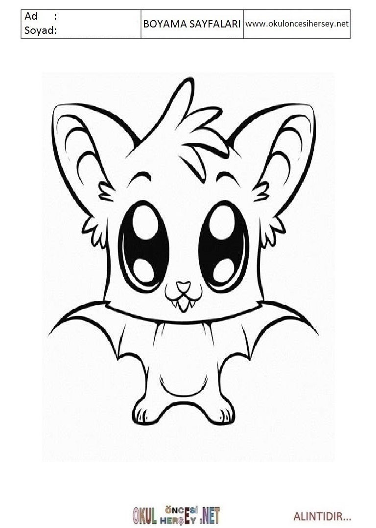 Çocuklar İçin Kawaii Boyama Sayfaları 