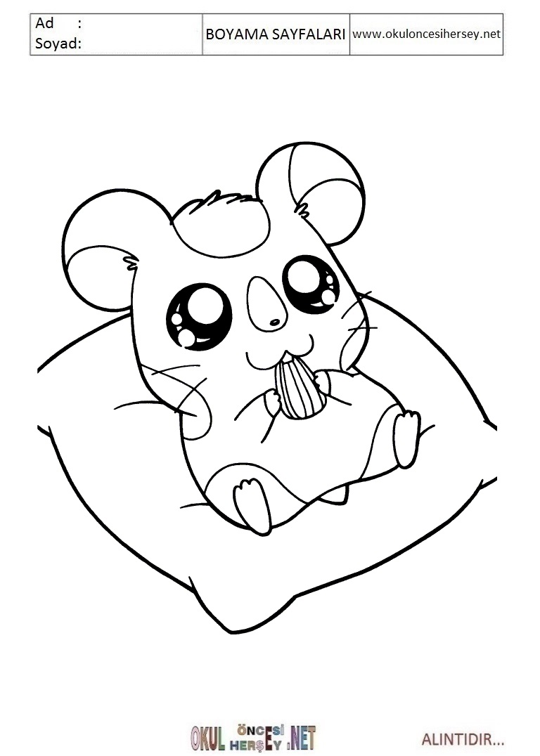 Çocuklar İçin Kawaii Boyama Sayfaları 