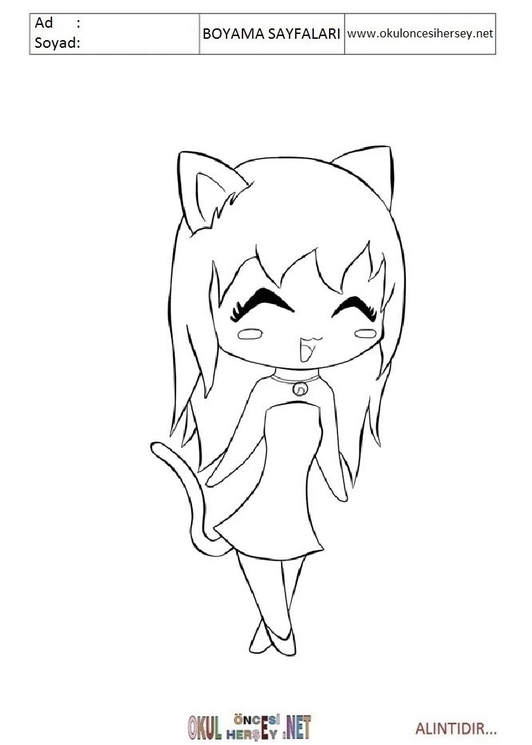 Çocuklar İçin Kawaii Boyama Sayfaları 