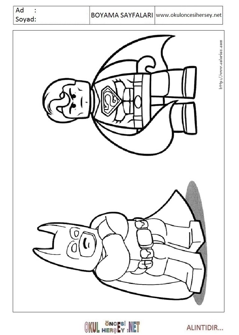 Çocuklar İçin Lego Batman Boyama Sayfaları 