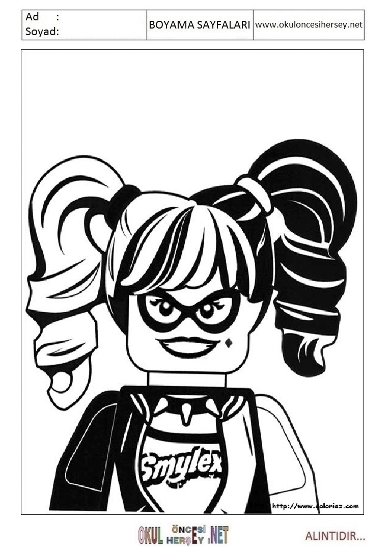 Çocuklar İçin Lego Batman Boyama Sayfaları 