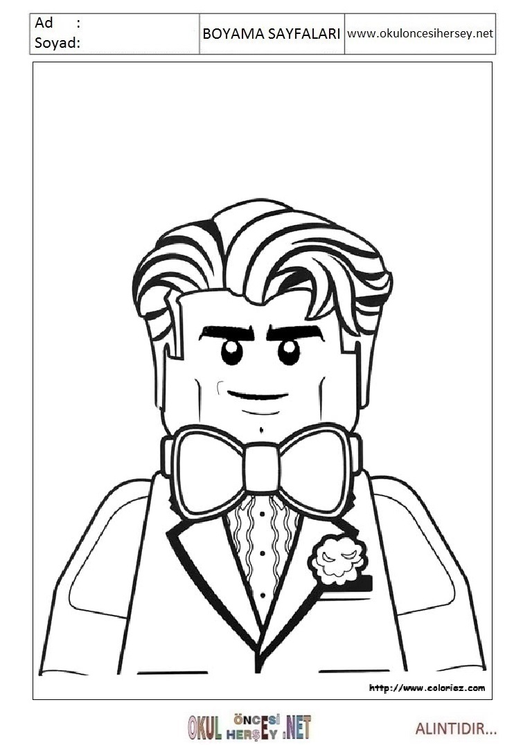 Çocuklar İçin Lego Batman Boyama Sayfaları 