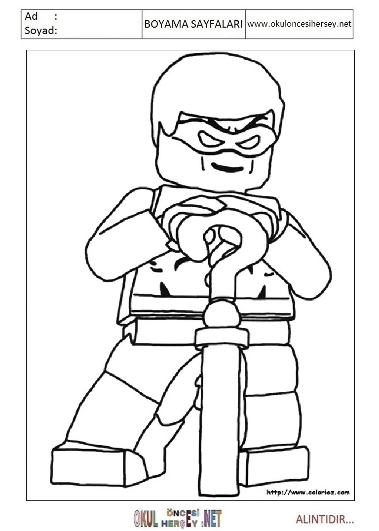 Çocuklar İçin Lego Batman Boyama Sayfaları 