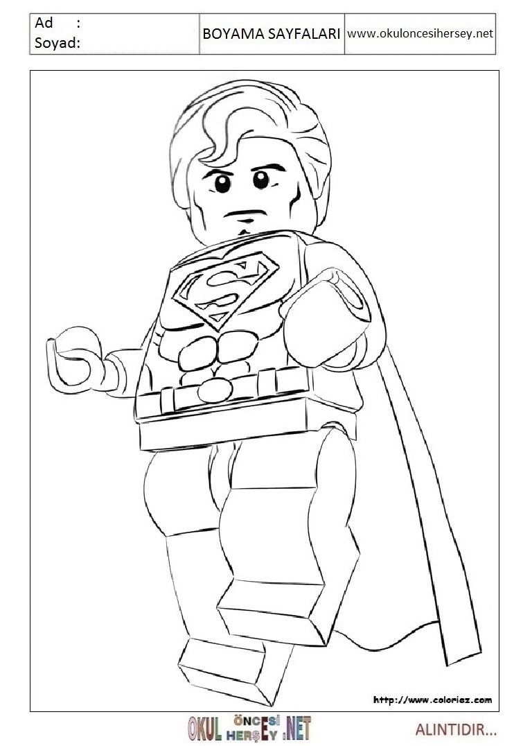 Çocuklar İçin Lego Batman Boyama Sayfaları 
