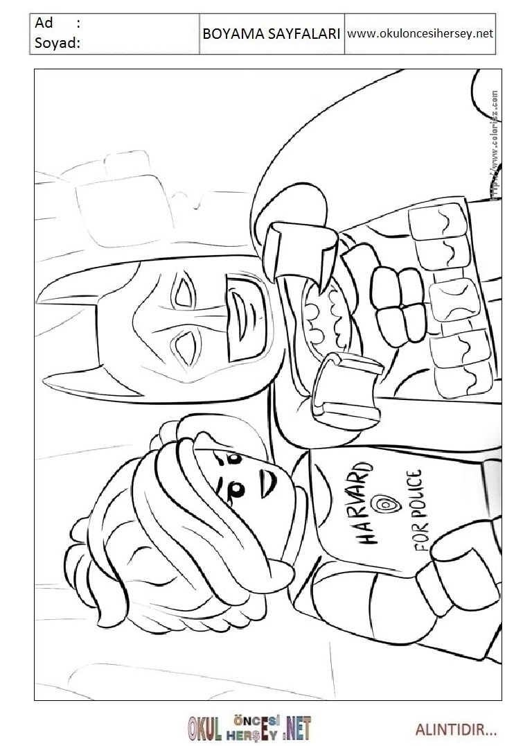Çocuklar İçin Lego Batman Boyama Sayfaları 