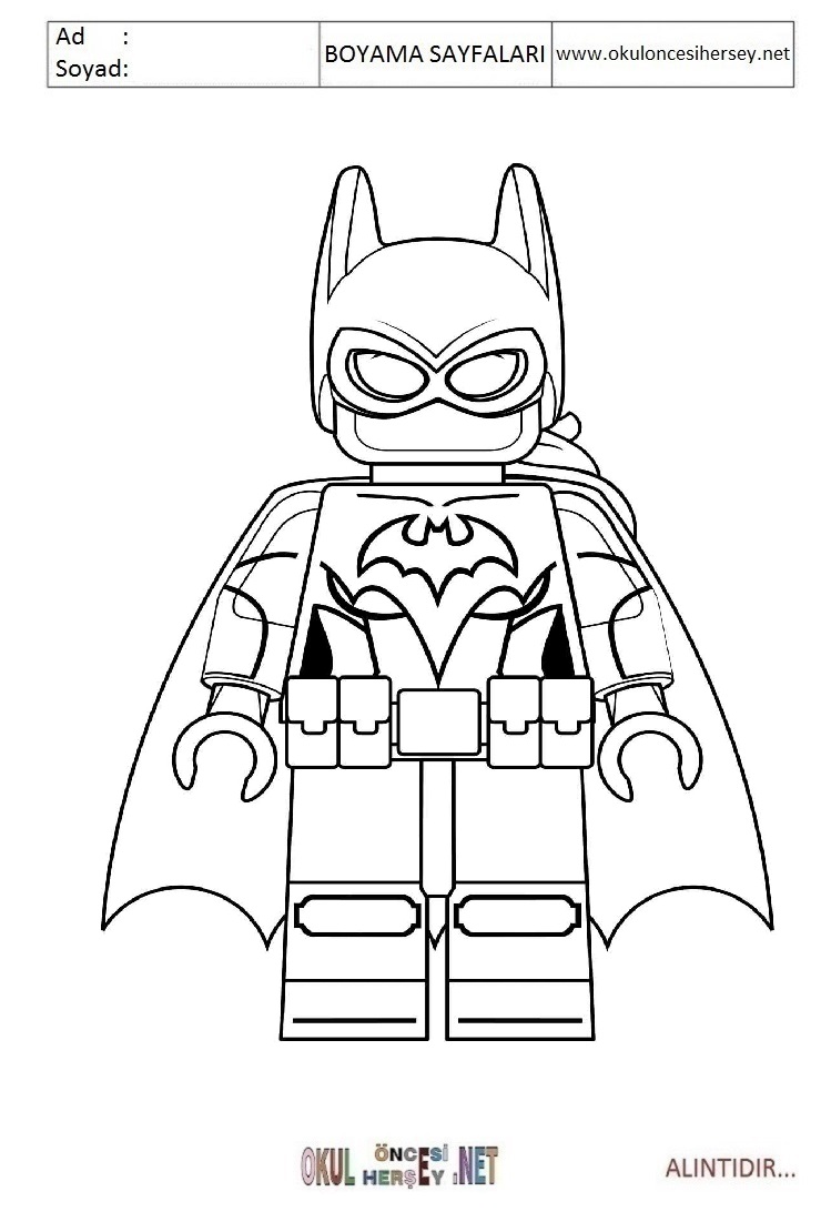 Çocuklar İçin Lego Batman Boyama Sayfaları 