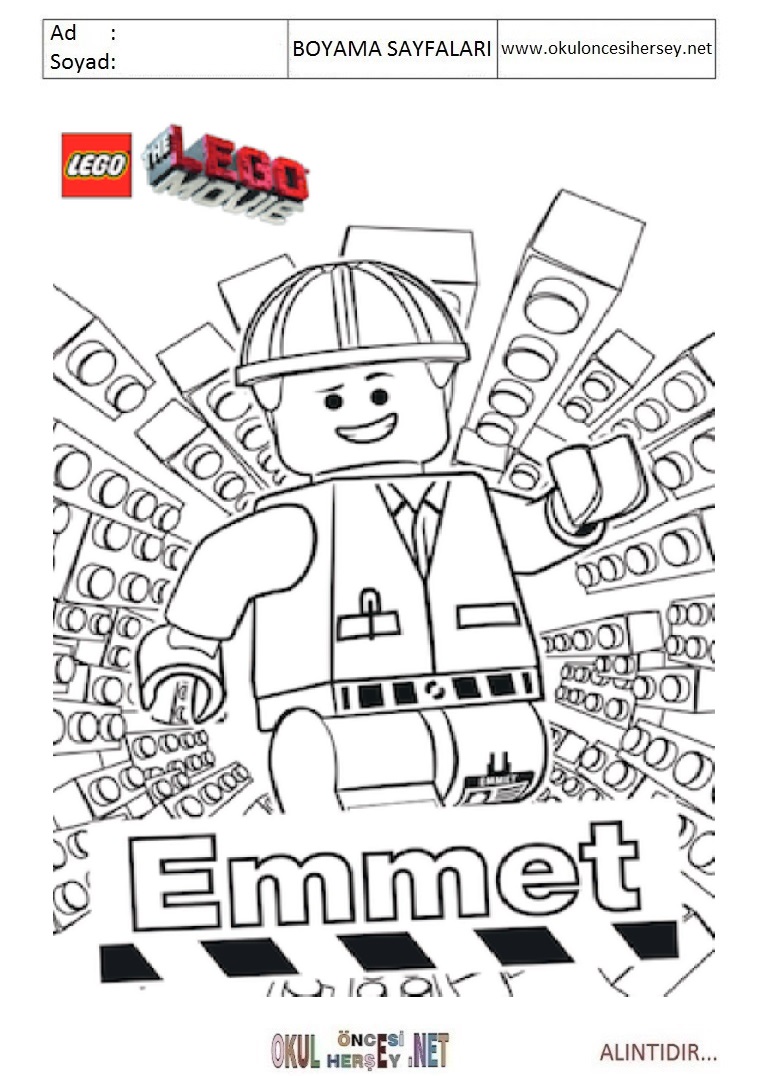 Çocuklar İçin Lego Büyük Macera Boyama Sayfaları 